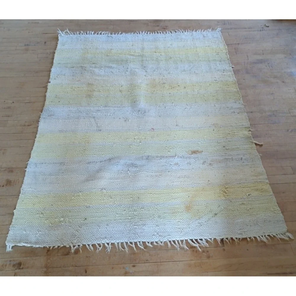 Antique Imported Swedish Hand Made Rag Rug Runner‎ (48